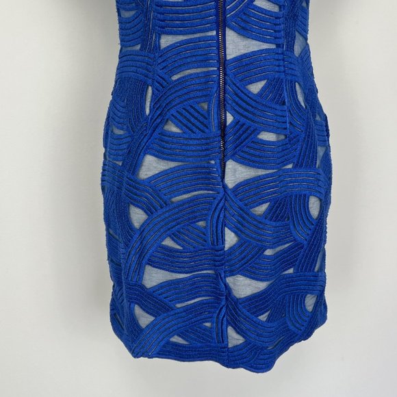 Robert Rodriguez Womens Azure Swirl Mini Dress Blue Short Cap Sleeves size 4 - Picture 10 of 12
